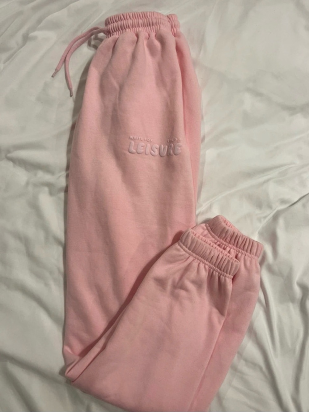 Pink XS white fox  Leisure Sweatpants - Comfortable Drawstring Bottoms